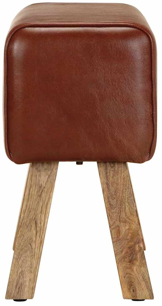 Gimnastikos arklys, rudas, 58cm, tikra oda ir mango masyvas
