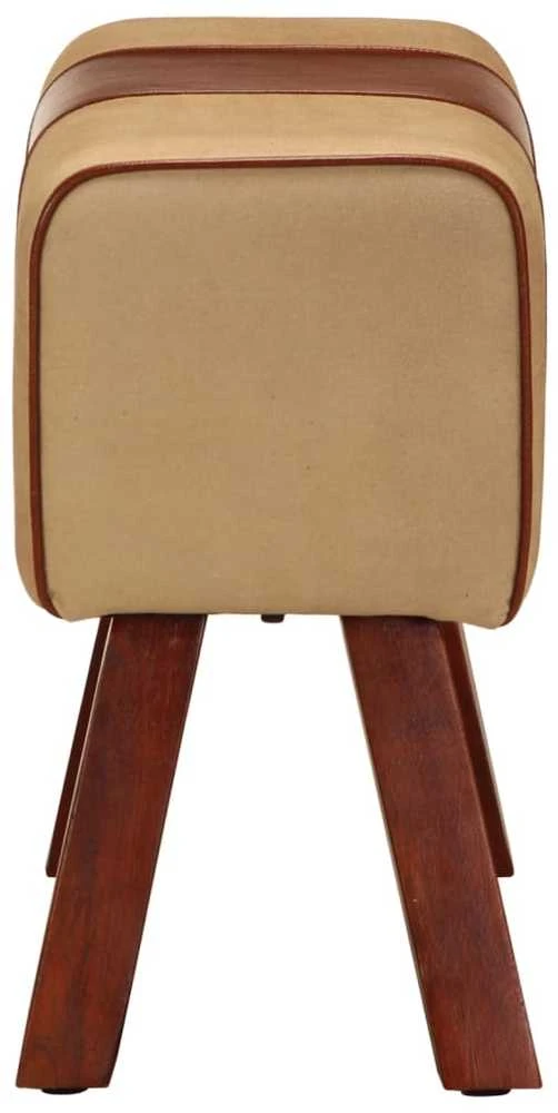 Gimnastikos arklys, rudas, 58cm, tikra oda ir mango masyvas
