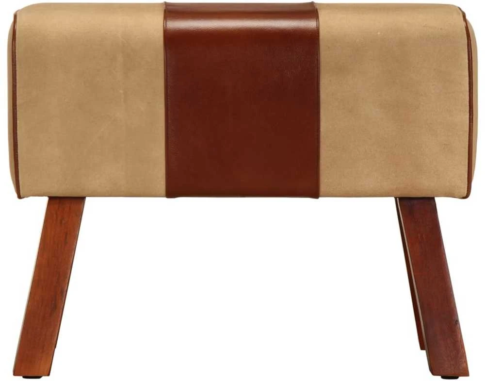Gimnastikos arklys, rudas, 58cm, tikra oda ir mango masyvas