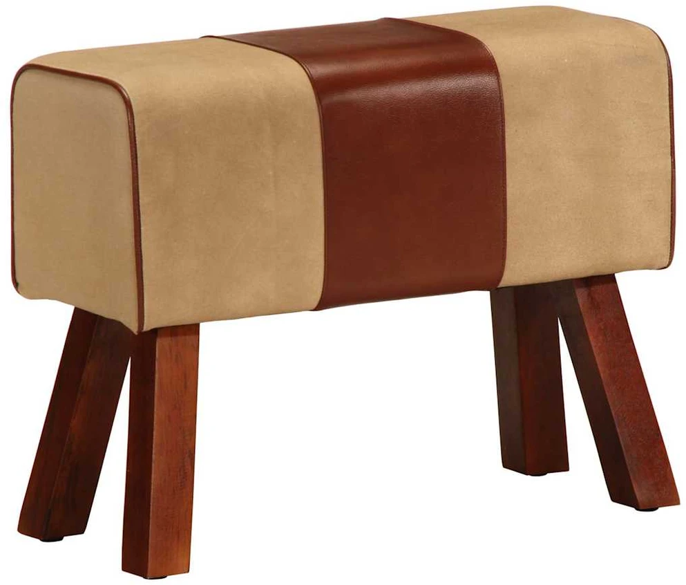 Gimnastikos arklys, rudas, 58cm, tikra oda ir mango masyvas