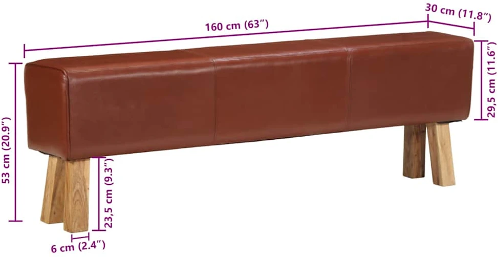 Gimnastikos arklys, rudos spalvos, 160cm, tikra oda ir akacija
