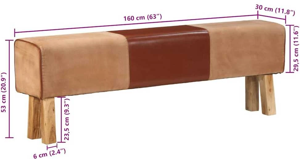 Gimnastikos arklys, rudos spalvos, 160cm, tikra oda ir akacija