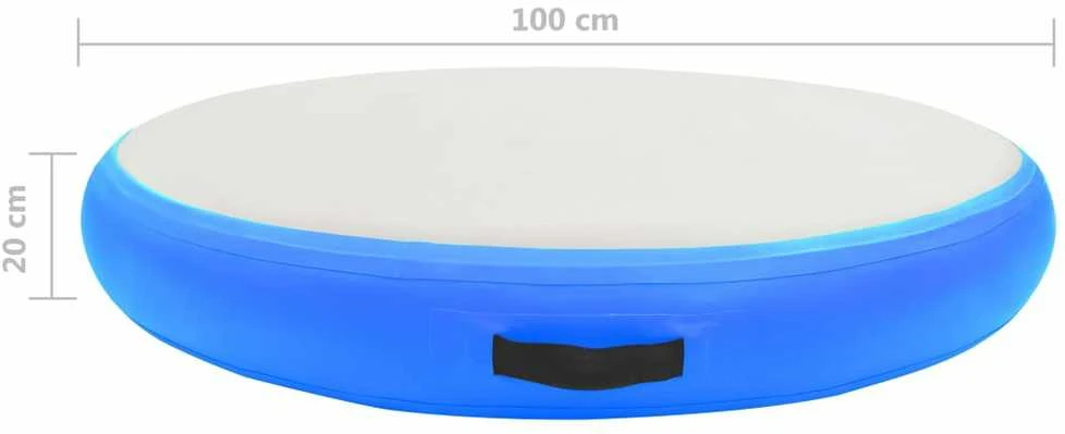 Gimnastikos kilimėlis su pompa, mėlynas, 100x100x20cm, PVC