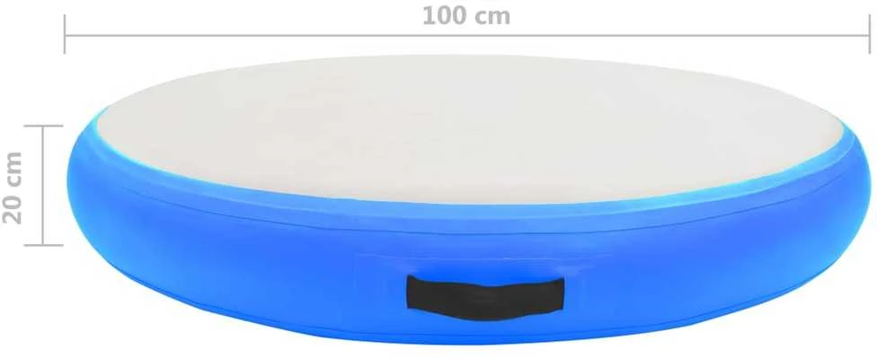 Gimnastikos kilimėlis su pompa, mėlynas, 100x100x20cm, PVC