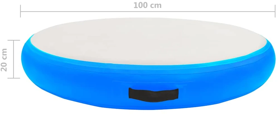 Gimnastikos kilimėlis su pompa, mėlynas, 100x100x20cm, PVC