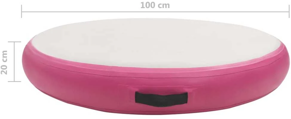 Gimnastikos kilimėlis su pompa, rožinis, 100x100x20cm, PVC