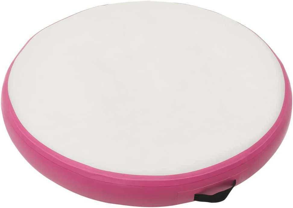 Gimnastikos kilimėlis su pompa, rožinis, 100x100x20cm, PVC