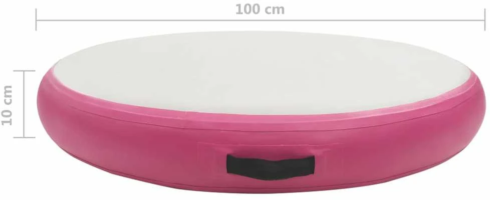 Gimnastikos kilimėlis su pompa, rožinis, 100x100x10cm, PVC
