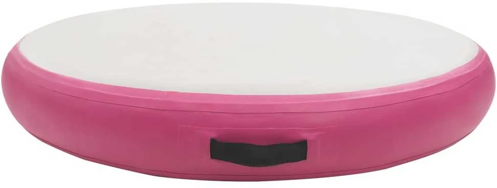 Gimnastikos kilimėlis su pompa, rožinis, 100x100x20cm, PVC
