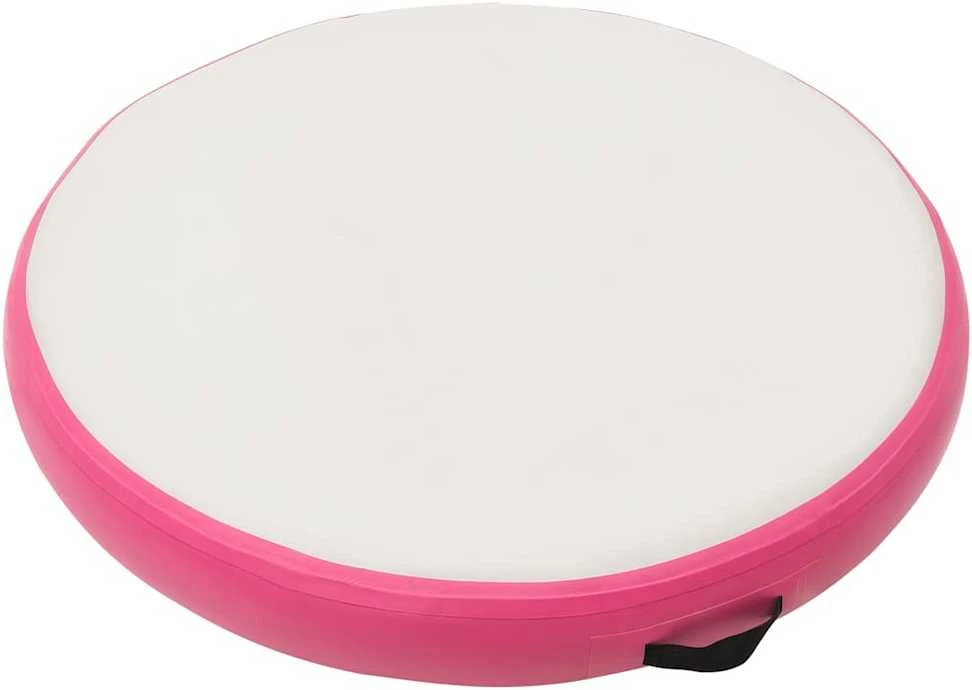 Gimnastikos kilimėlis su pompa, rožinis, 100x100x10cm, PVC