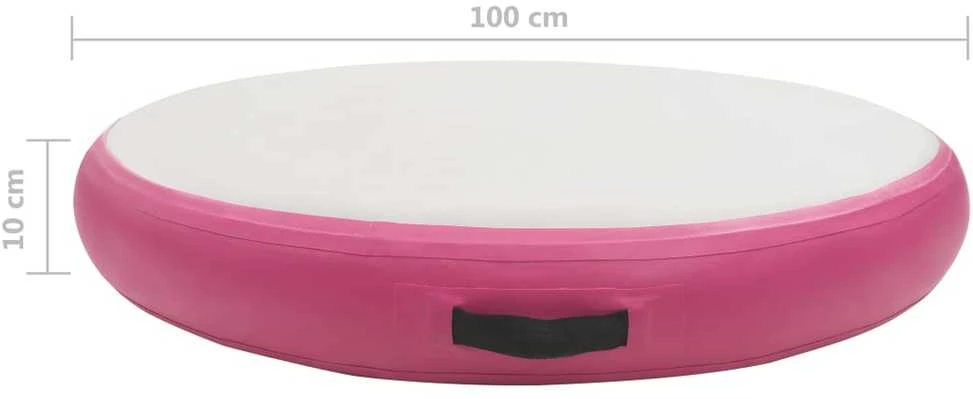Gimnastikos kilimėlis su pompa, rožinis, 100x100x10cm, PVC