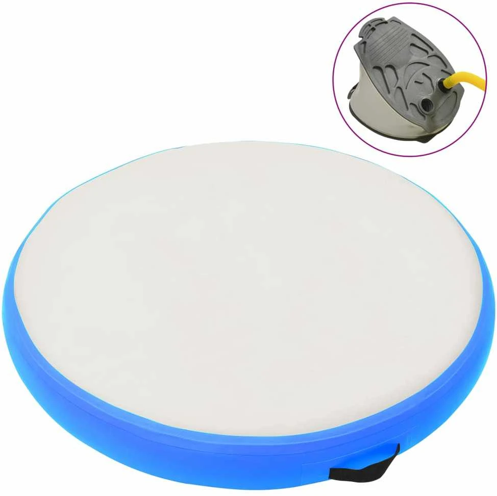 Gimnastikos kilimėlis su pompa, mėlynas, 100x100x20cm, PVC
