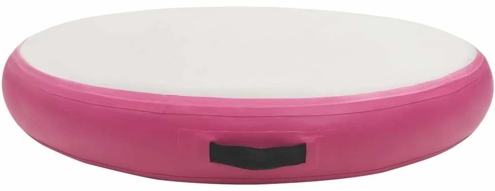 Gimnastikos kilimėlis su pompa, rožinis, 100x100x10cm, PVC
