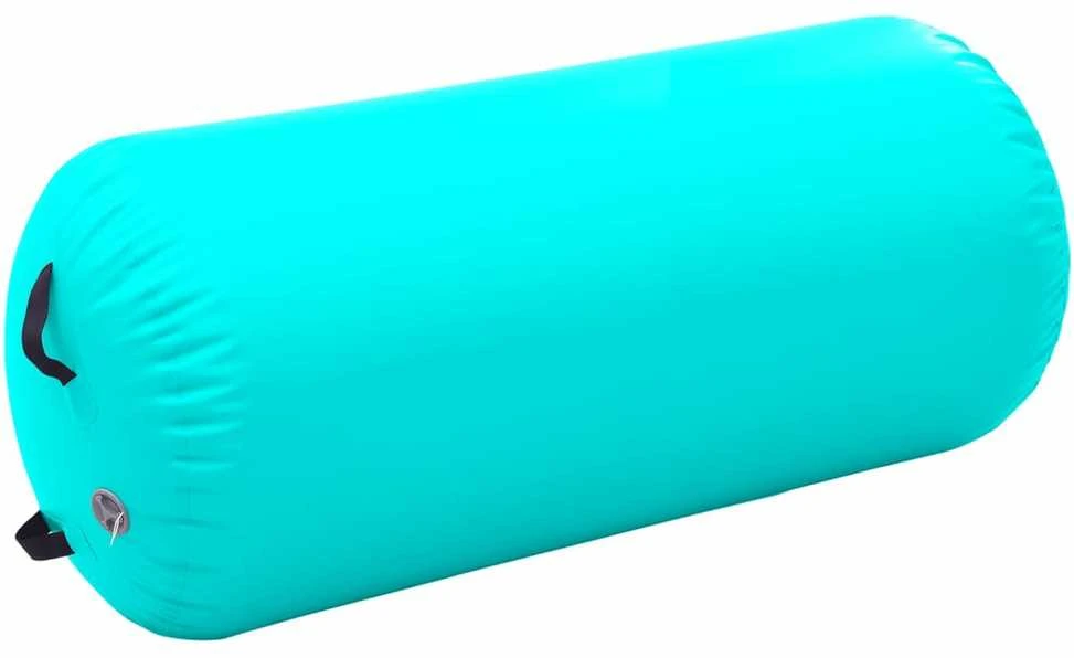 Gimnastikos ritinys su pompa, žalias, 120x90cm, PVC