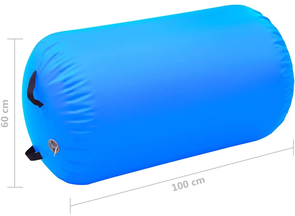 Gimnastikos ritinys su pompa, mėlynas, 100x60cm, PVC