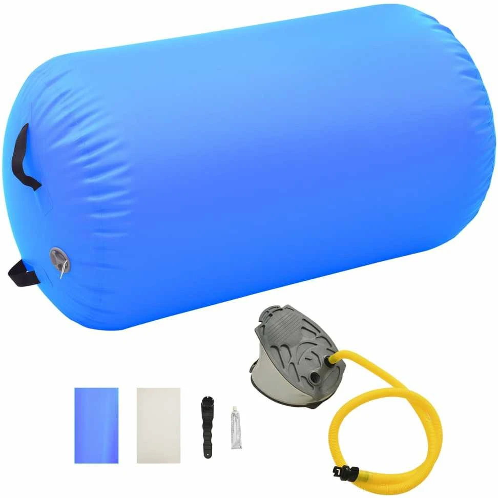 Gimnastikos ritinys su pompa, mėlynas, 100x60cm, PVC