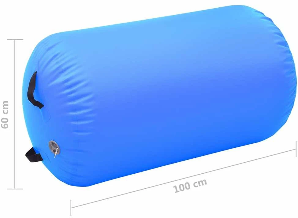 Gimnastikos ritinys su pompa, mėlynas, 100x60cm, PVC