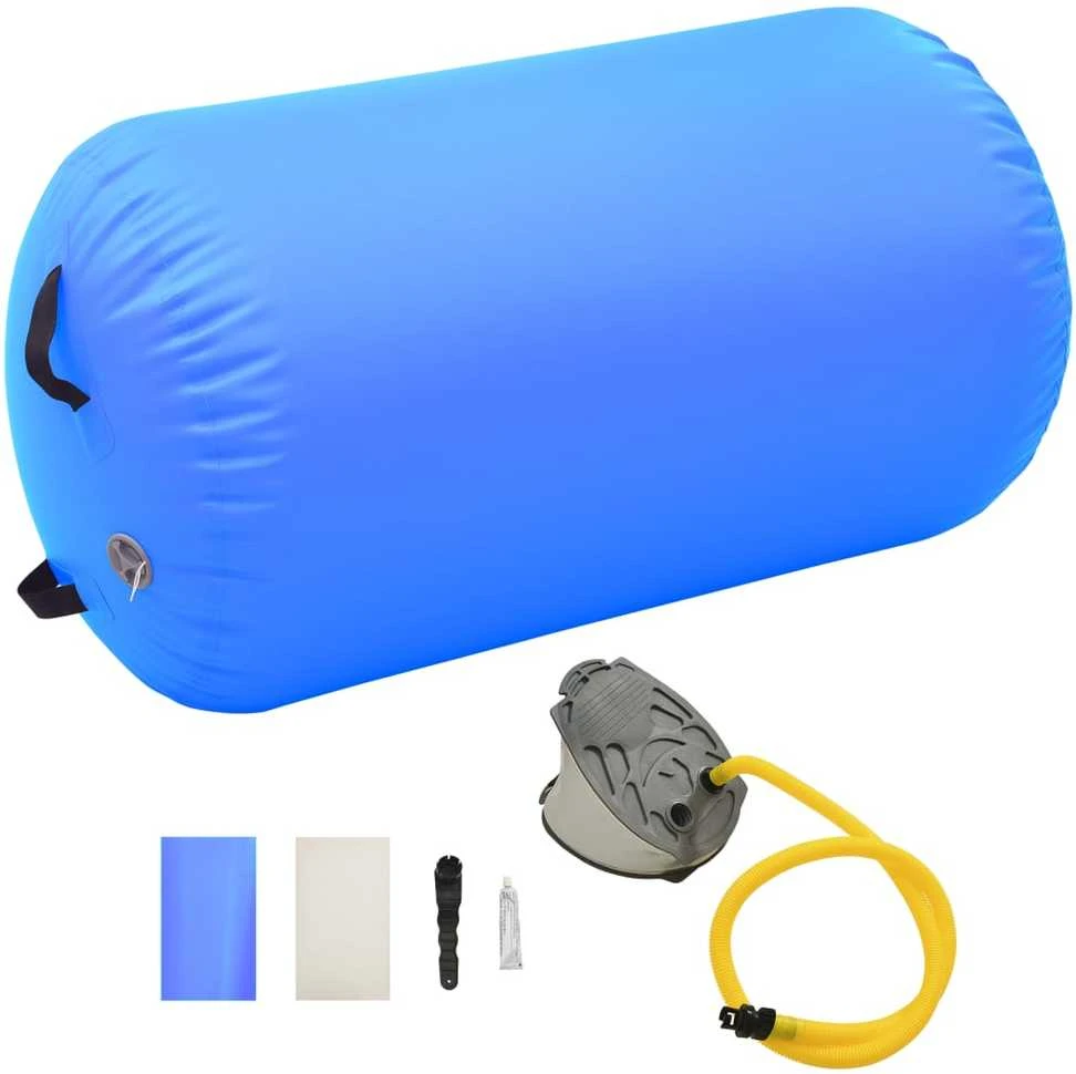 Gimnastikos ritinys su pompa, mėlynas, 100x60cm, PVC