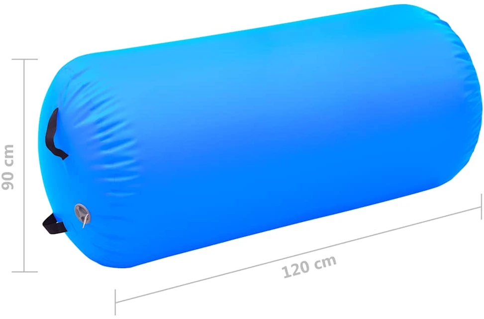 Gimnastikos ritinys su pompa, mėlynas, 120x90cm, PVC