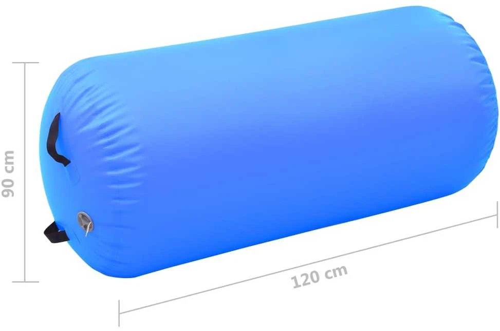 Gimnastikos ritinys su pompa, mėlynas, 120x90cm, PVC