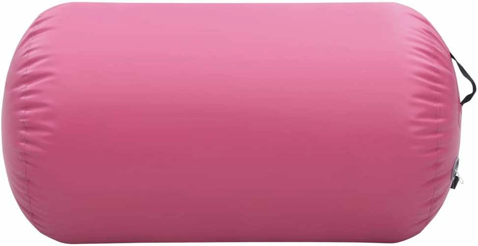 Gimnastikos ritinys su pompa, rožinis, 100x60cm, PVC