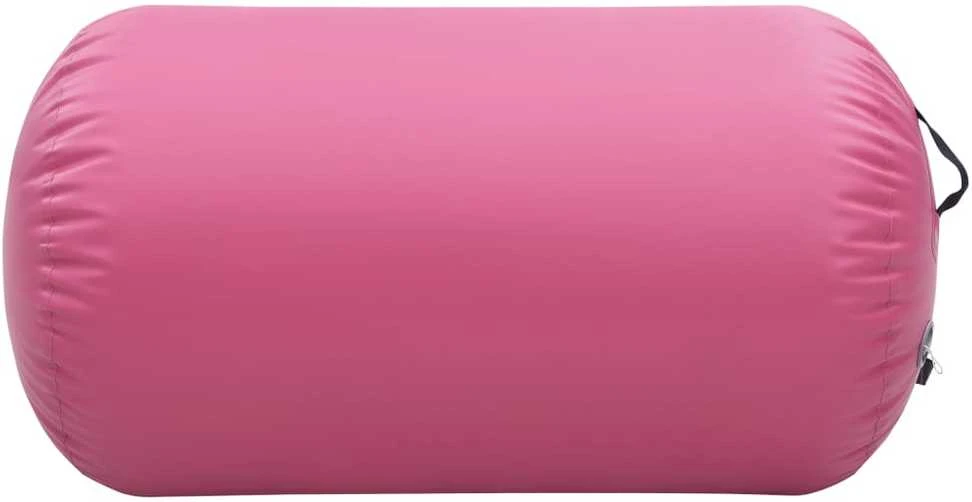 Gimnastikos ritinys su pompa, rožinis, 100x60cm, PVC