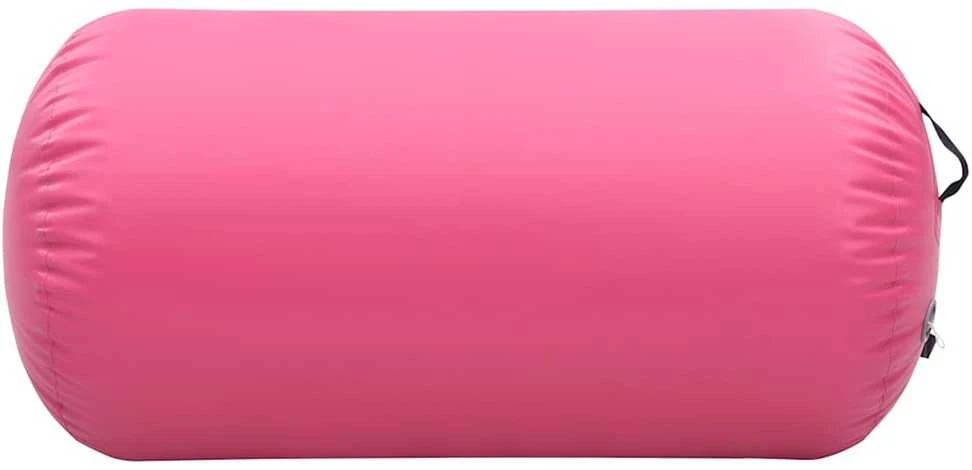 Gimnastikos ritinys su pompa, rožinis, 120x75cm, PVC
