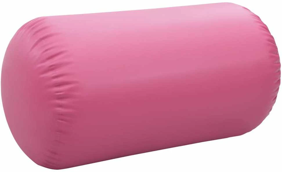 Gimnastikos ritinys su pompa, rožinis, 120x75cm, PVC