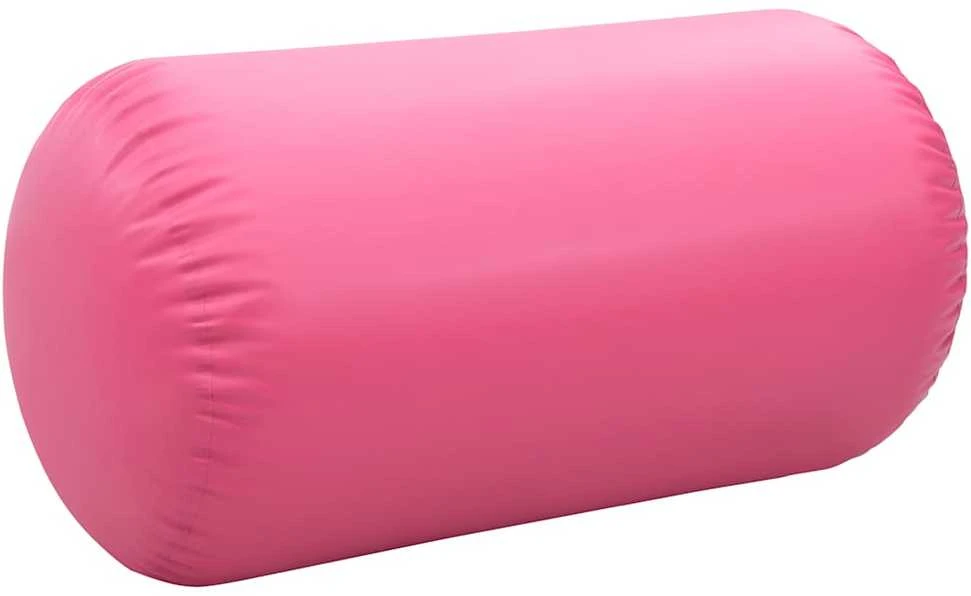 Gimnastikos ritinys su pompa, rožinis, 120x75cm, PVC
