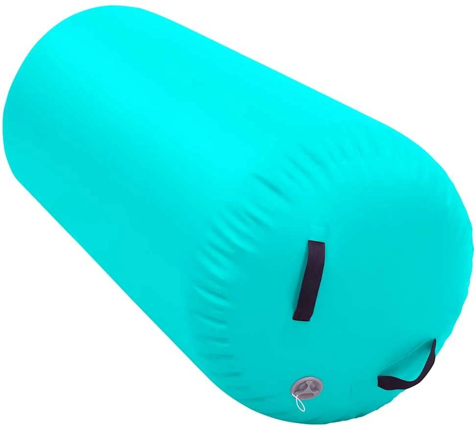 Gimnastikos ritinys su pompa, žalias, 120x75cm, PVC