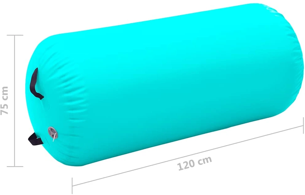 Gimnastikos ritinys su pompa, žalias, 120x75cm, PVC