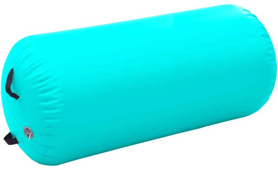 Gimnastikos ritinys su pompa, žalias, 120x75cm, PVC
