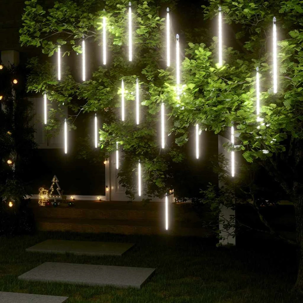 Girlianda meteorų lietus, 20vnt., 30cm, 480 šaltų baltų LED