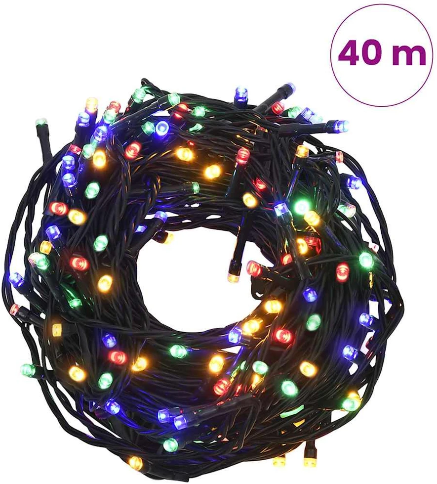 Girlianda su 400 spalvotų LED lempučių, 40m, 8 švietimo režimai
