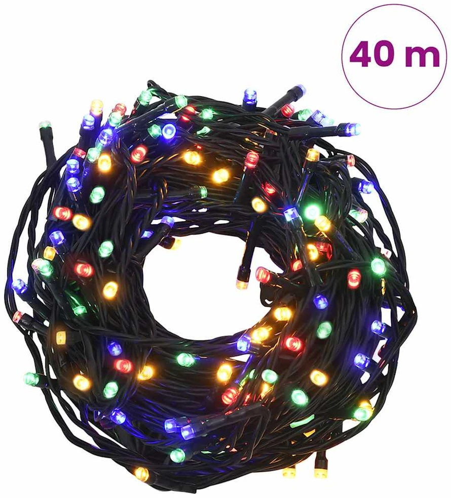 Girlianda su 400 spalvotų LED lempučių, 40m, 8 švietimo režimai