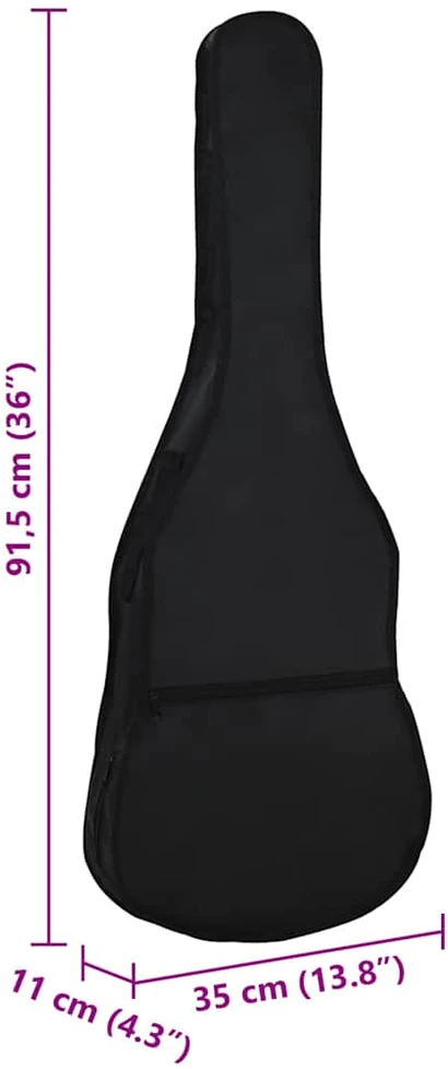 Gitaros dėklas 1/2 dydžio gitarai, juodas, 94x35 cm, audinys