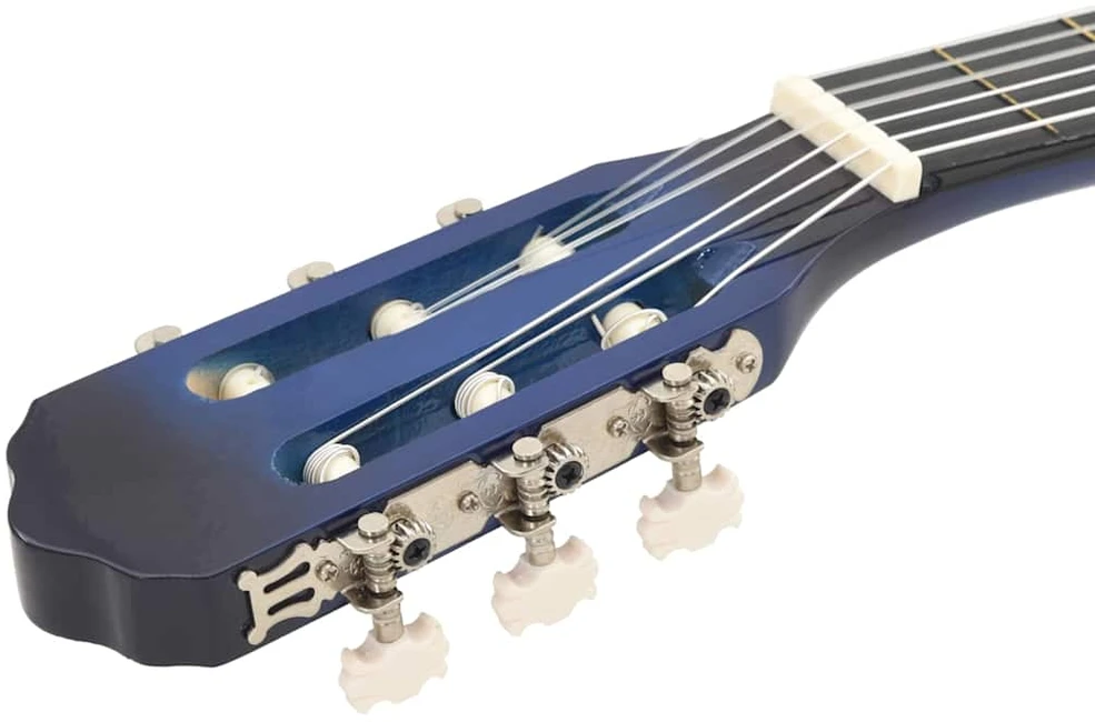 Gitaros rinkinys su ekvalaizeriu, 12 dalių, mėlynas, 6 stygos