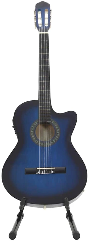 Gitaros rinkinys su ekvalaizeriu, 12 dalių, mėlynas, 6 stygos