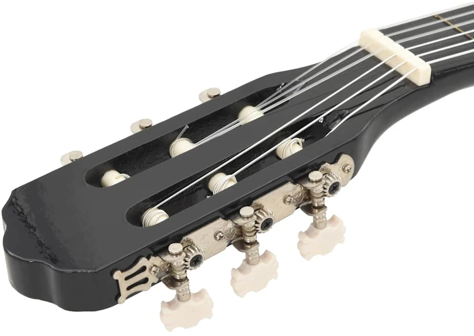 Gitaros rinkinys su ekvalaizeriu, 12 dalių, juodas, 6 stygos