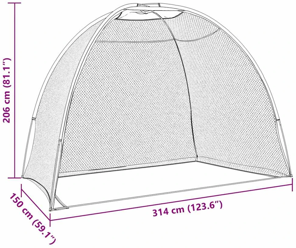 Golfas mokymo priemonė Juoda 314 x 150 x 206 cm Poliesteris
