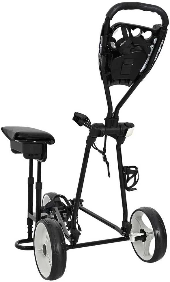 Golfinis vežimėlis su sėdyne Juoda ir Balta Geležis
