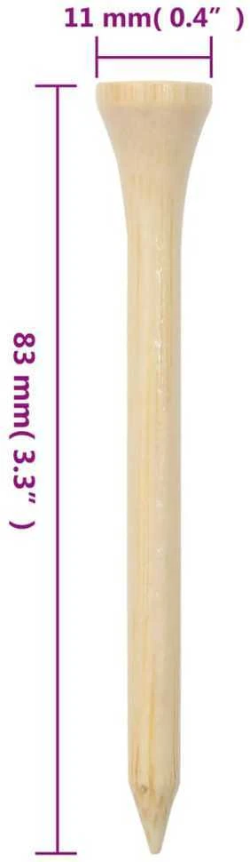 Golfo kamuoliukų laikikliai, 1000vnt., 83mm, bambukas