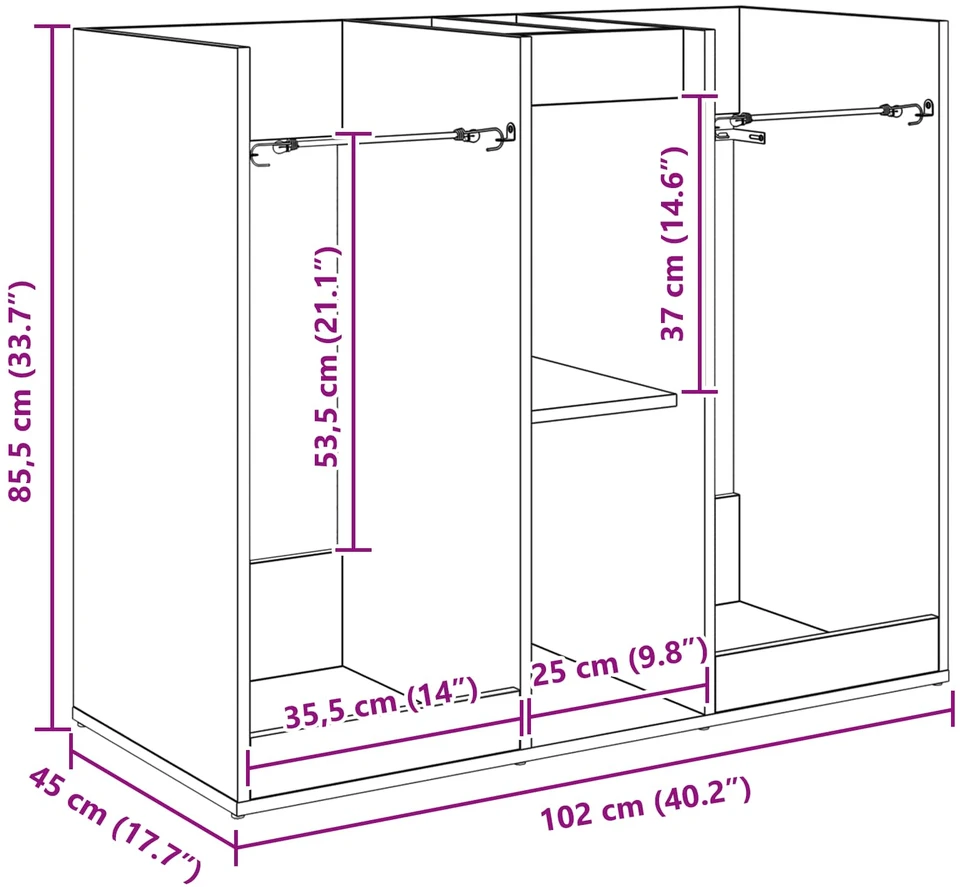 Golfo spinta Paprastas Pilkas Sonoma 102 x 45 x 85,5 cm