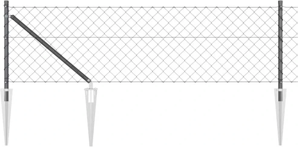 Grandininė tvora su smaigaliais 25 x 0,6 m PVC dengtas plienas