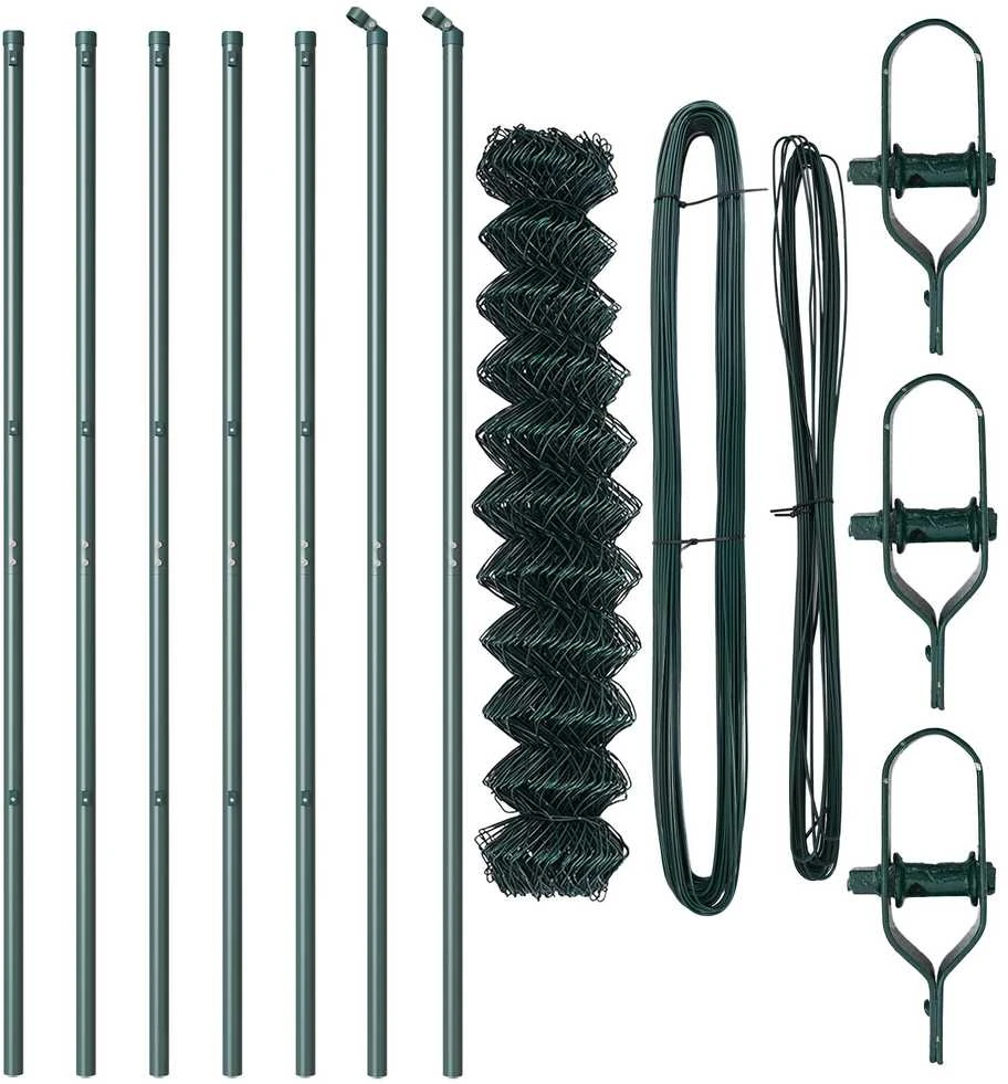Grandinės tvoros tvirtinimas 10 x 1 m PVC dengtas plienas Žalia
