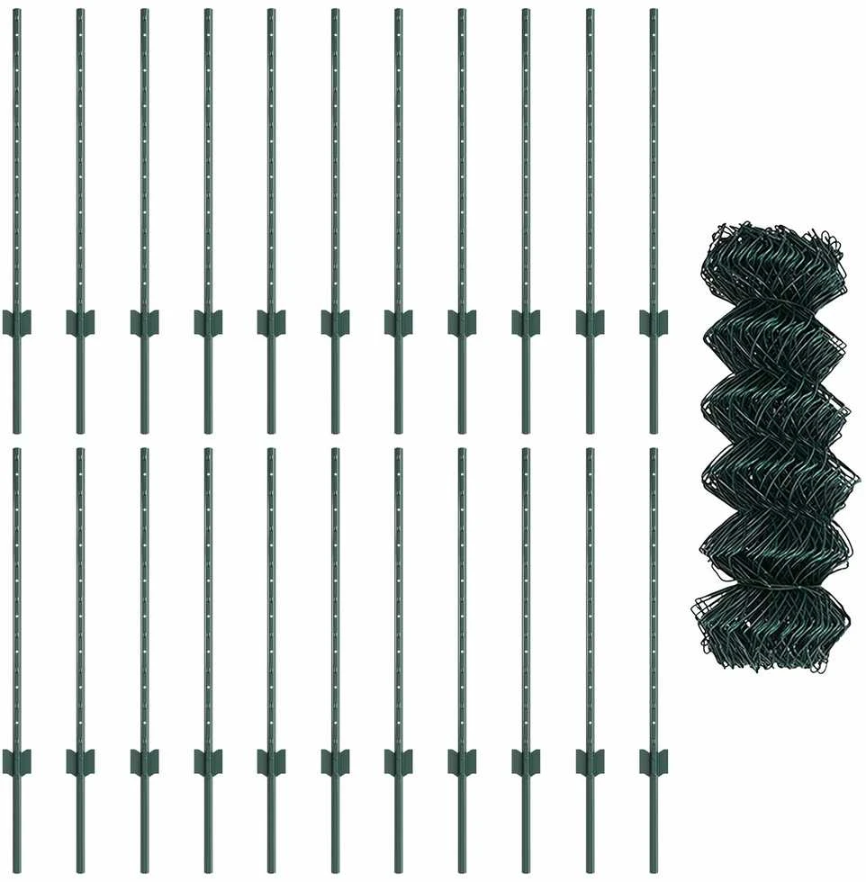 Grandininės tvoros su stulpeliu 25 x 0,8 m PVC dengtas plienas