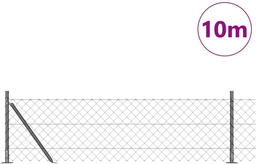 Grandininė tvora su betono baze 10 x 0,4 m PVC dengtas plienas