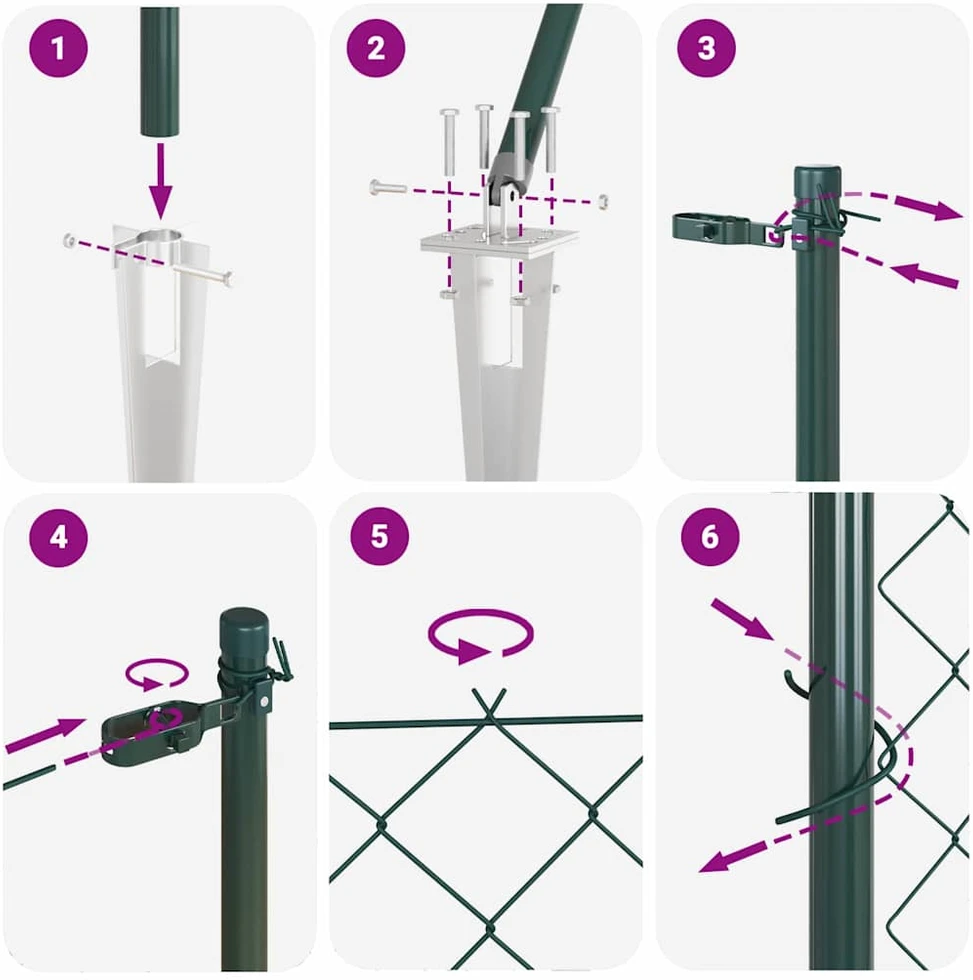 Grandininė tvora su smaigaliais 10 x 1 m PVC dengtas plienas