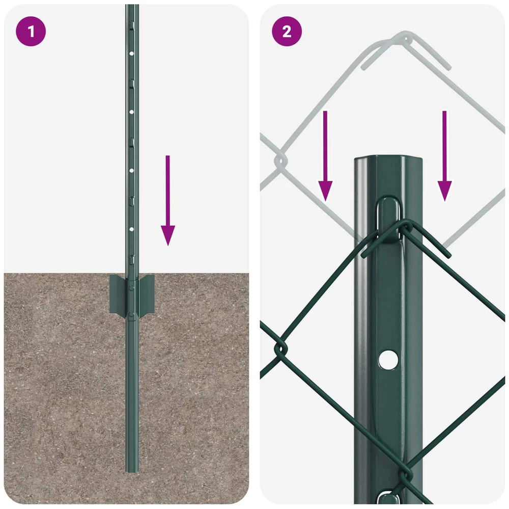 Grandininės tvoros su stulpeliu 10 x 0,4 m PVC dengtas plienas