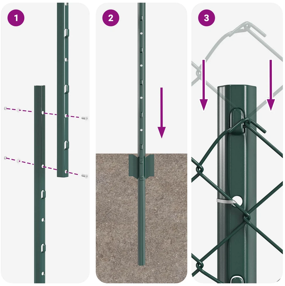Grandininės tvoros su stulpeliu 10 x 1,4 m PVC dengtas plienas